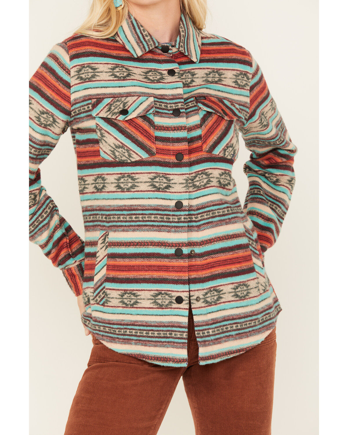Panhandle Women's Southwestern Stripe Print Shacket