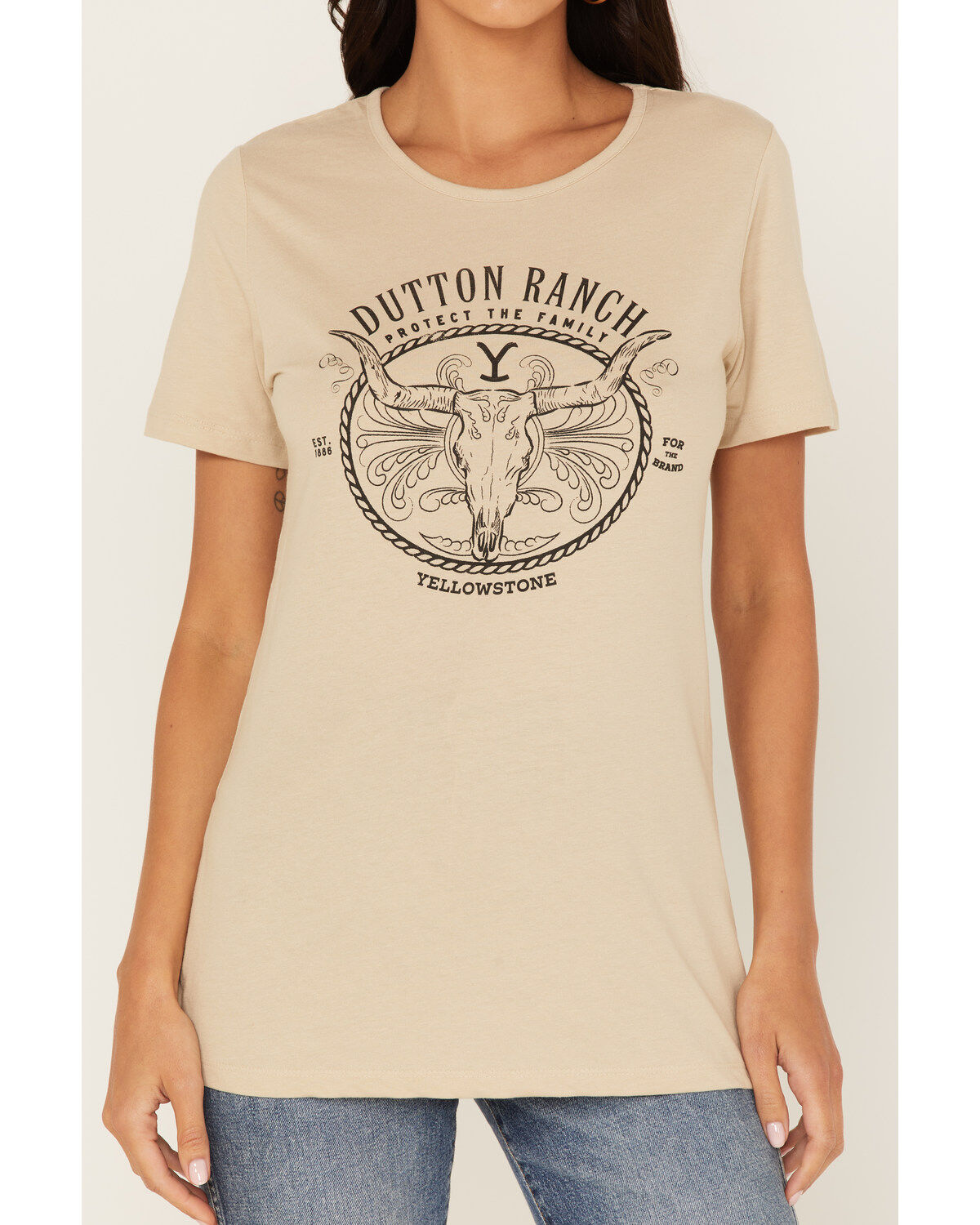 Paramount Network's Yellowstone Women's Ivory Steerhead Rope Graphic Tee