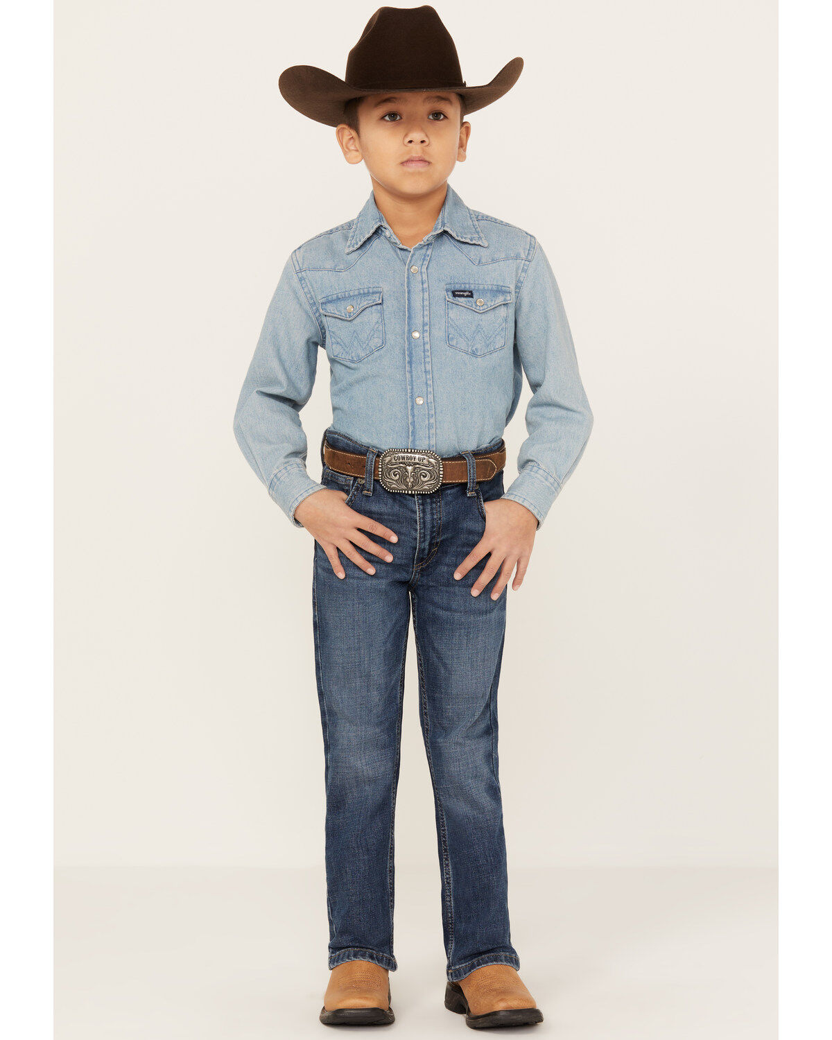 Wrangler Boys' Medium Wash Slim Fit Vintage Bootcut Denim Jeans