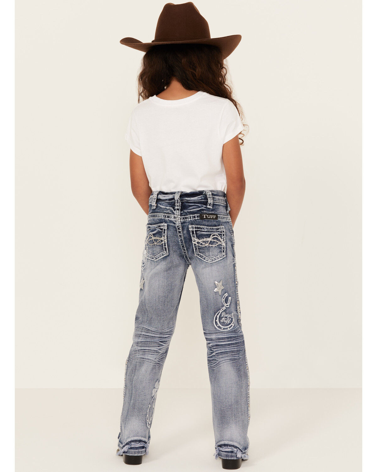 Cowgirl Tuff Girls Double Lucky Mid Rise Bootcut Stretch Denim Jeans