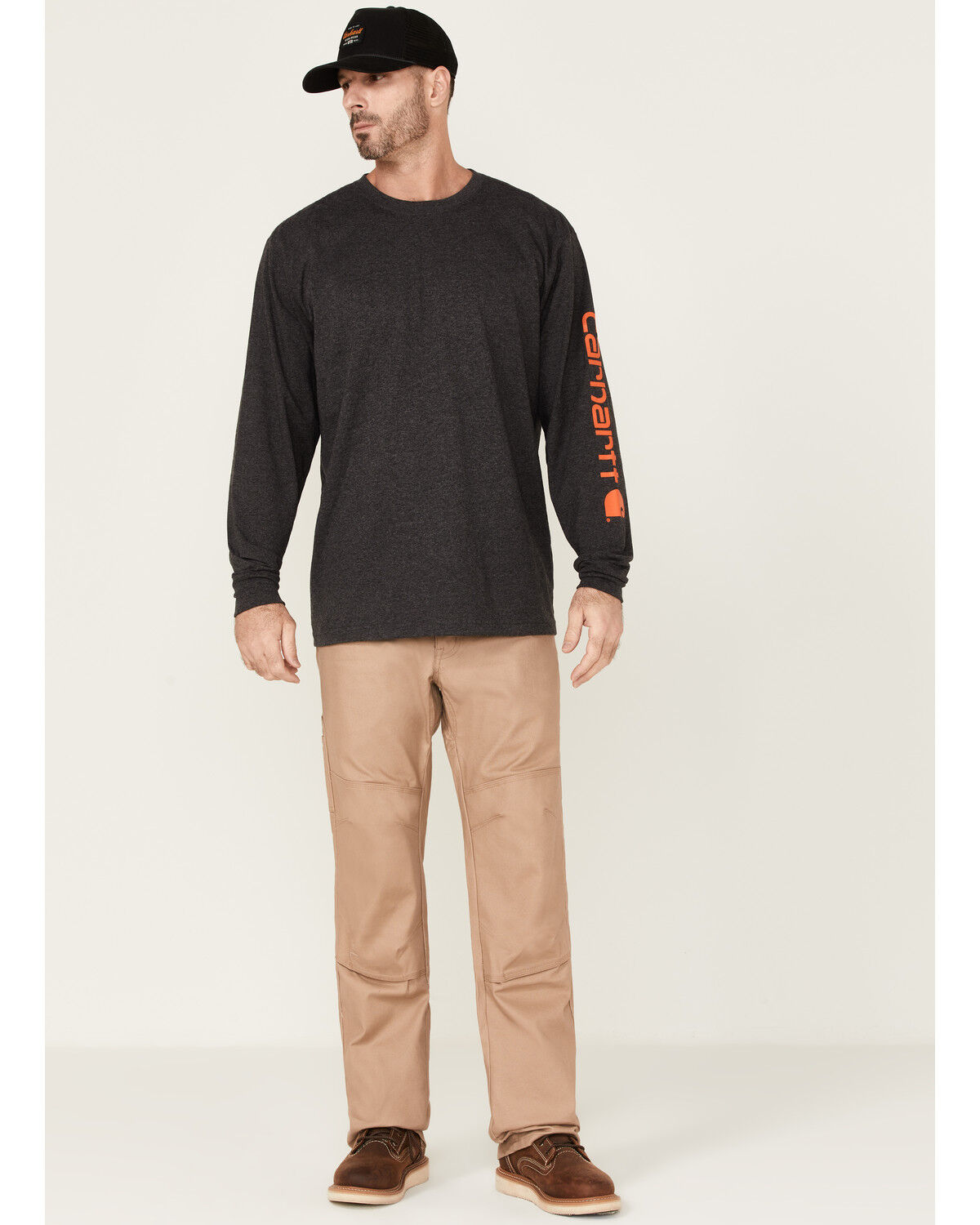 Carhartt Men's Loose Fit Heavyweight Long Sleeve Logo Graphic Work T-Shirt - Tall