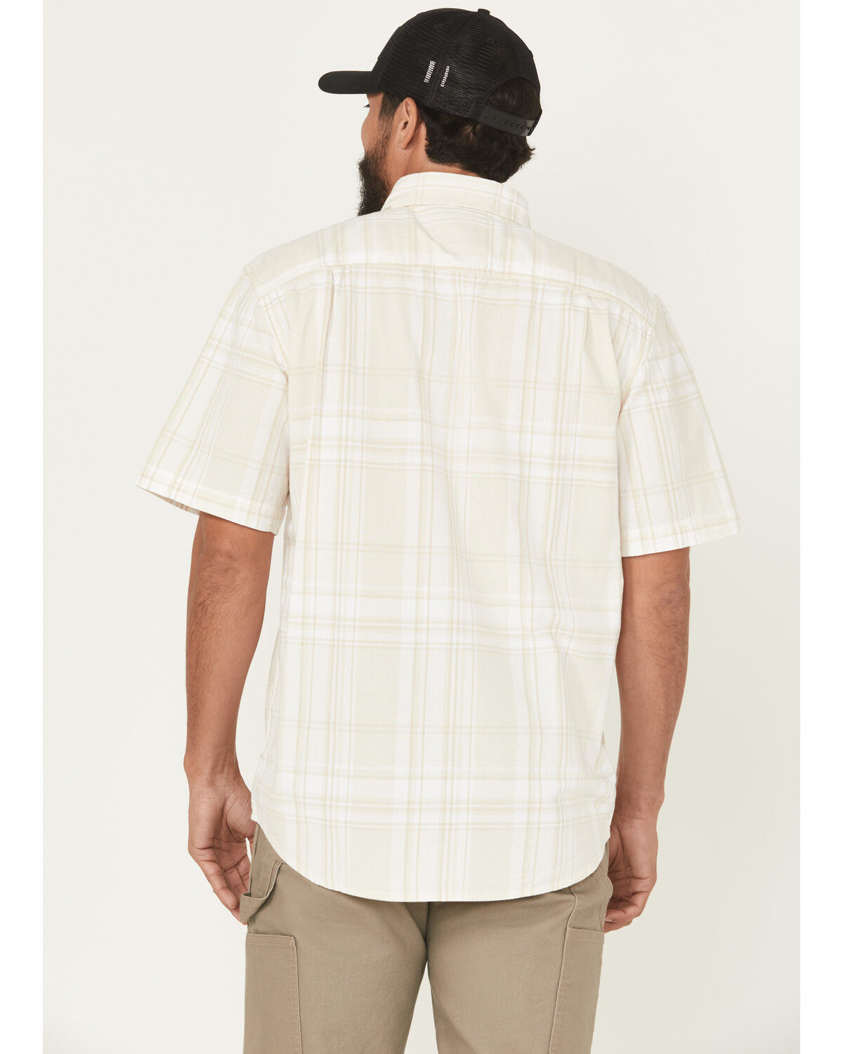 Carhartt Men's Plaid Print Loose Fit Midweight Short Sleeve Button-Down Work Shirt