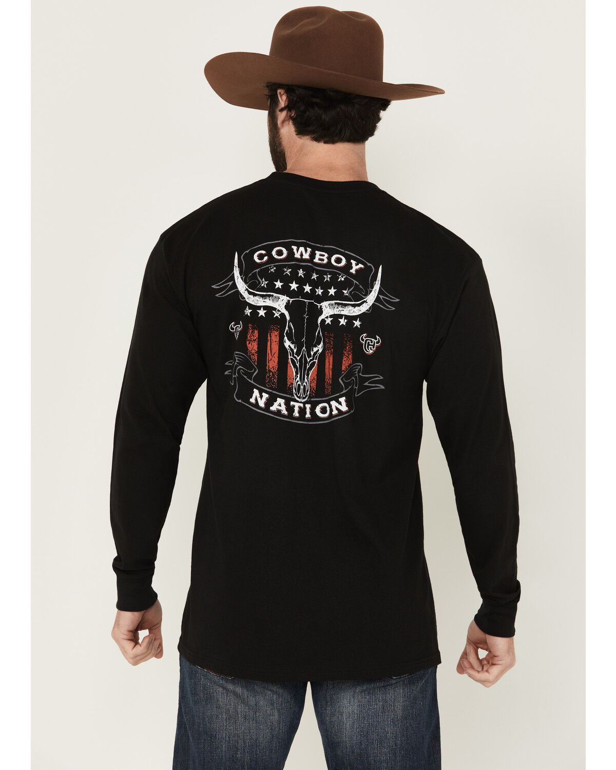 Cowboy Hardware Men's Cowboy Nation Steerhead Long Sleeve Graphic T-Shirt