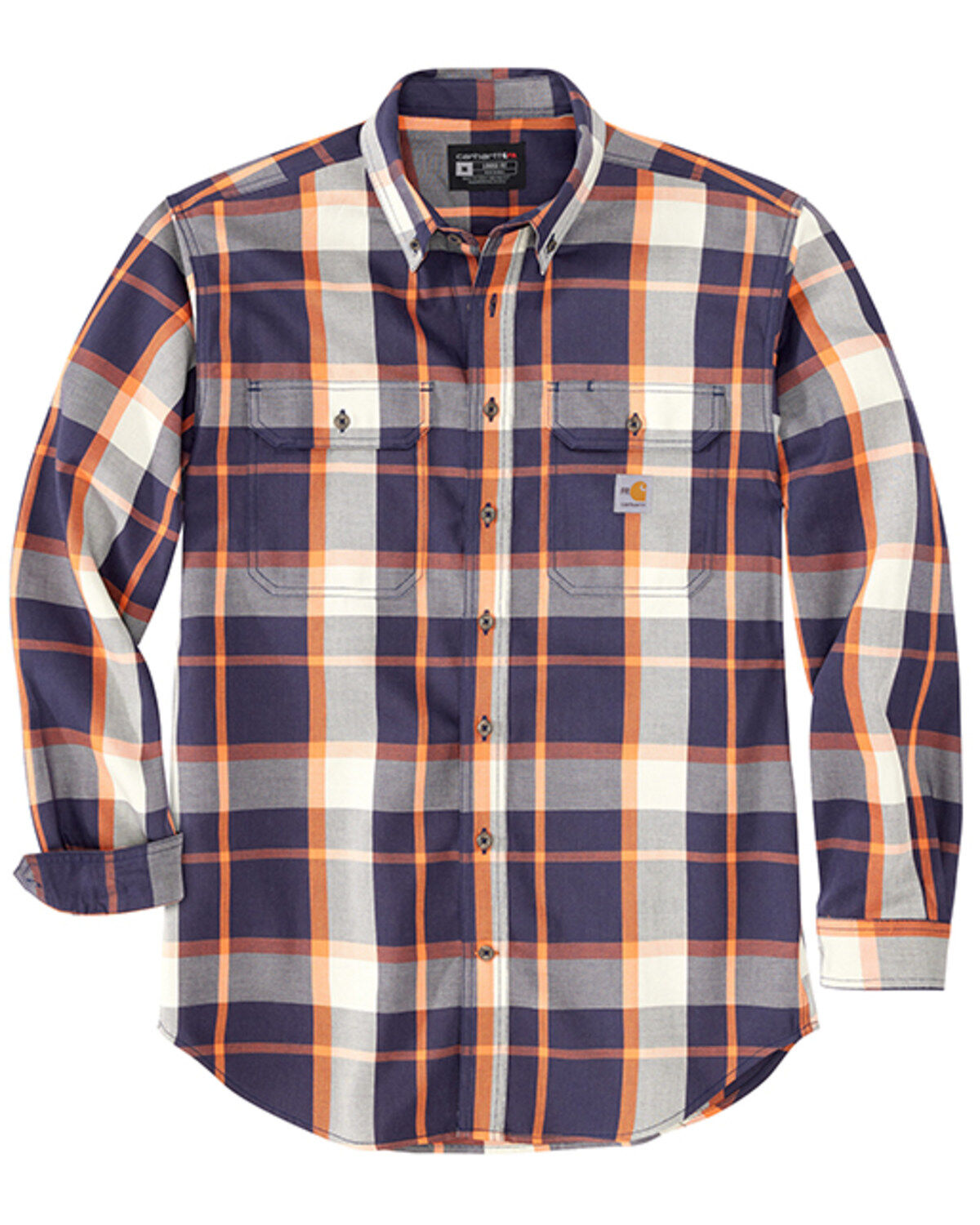 Carhartt Men's FR Rugged FleX™ Loose Fit Twill Plaid Print Long Sleeve Shirt