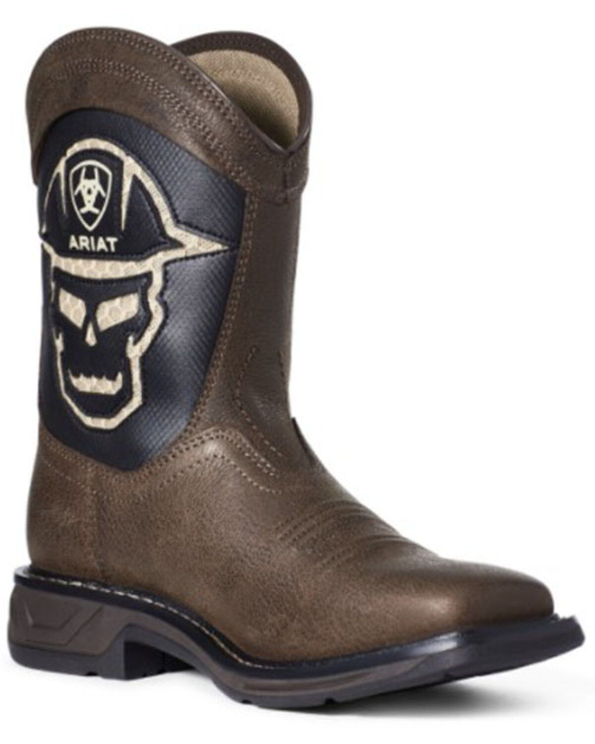 Ariat Boys' WorkHog® VentTEK Skull Western Boots - Square Toe
