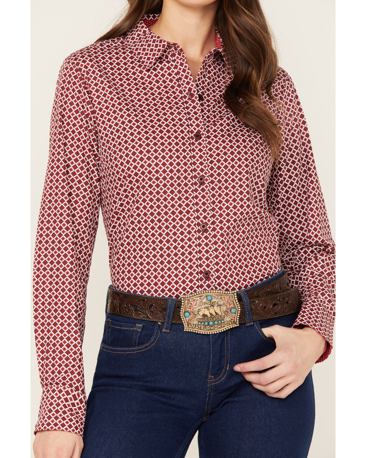 Ariat Women's Geo Team Kirby Long Sleeve Button Down Stretch Western Shirt