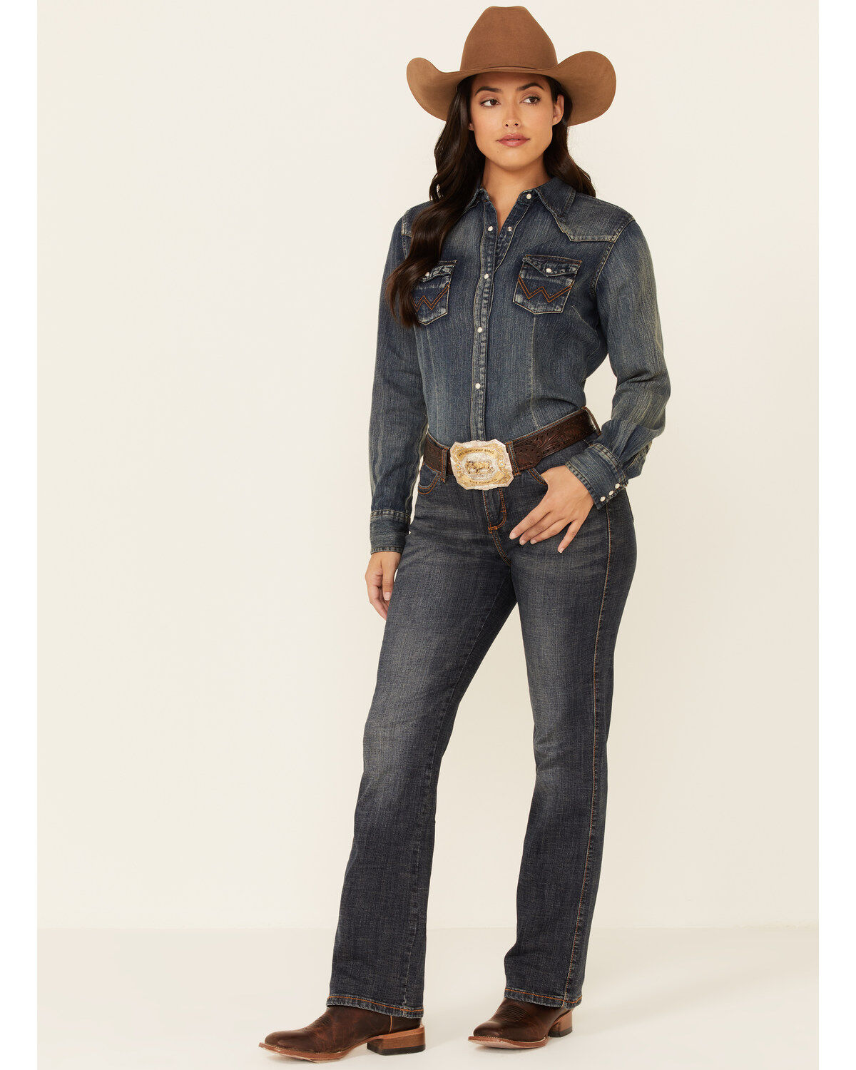 Aura by Wrangler Women's Autumn Gold Slimming Stretch Jeans