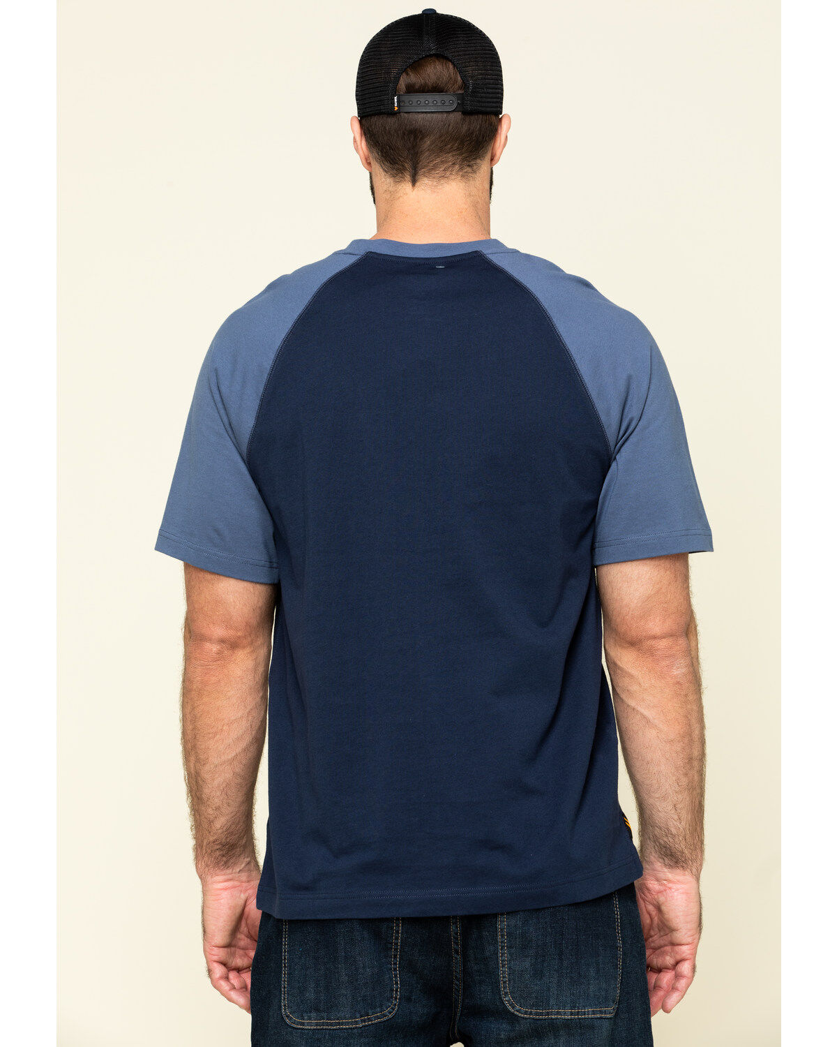 Hawx Men's Navy Midland Short Sleeve Baseball Work T-Shirt - Big