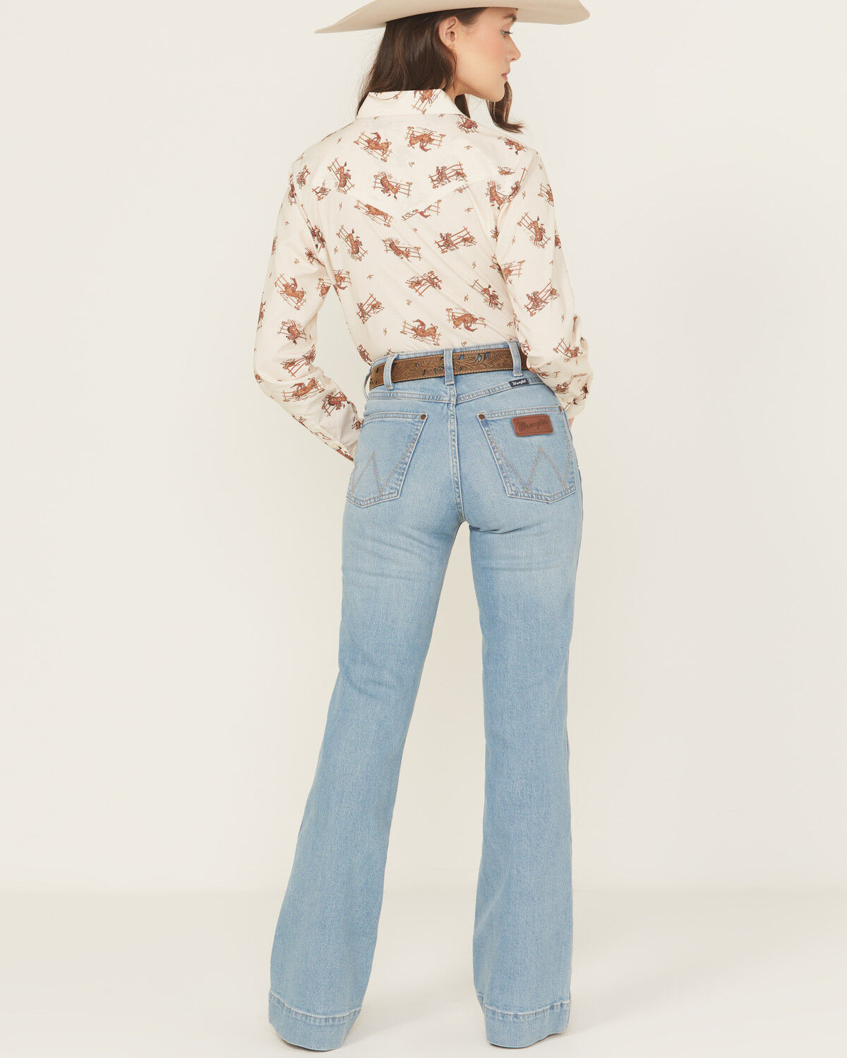 Wrangler Retro Women's Jordyn Medium Wash Mid Rise Bailey Trouser Stretch Denim Jeans