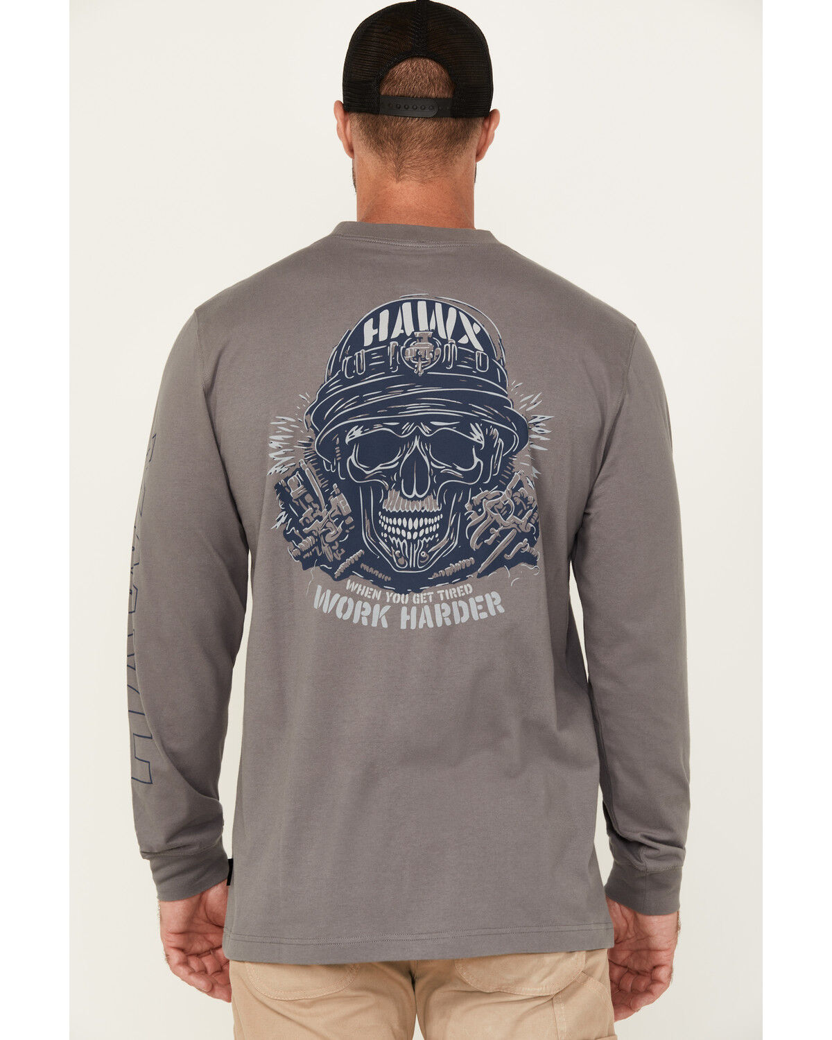 Hawx Men's Roughneck Long Sleeve Graphic Work T-Shirt
