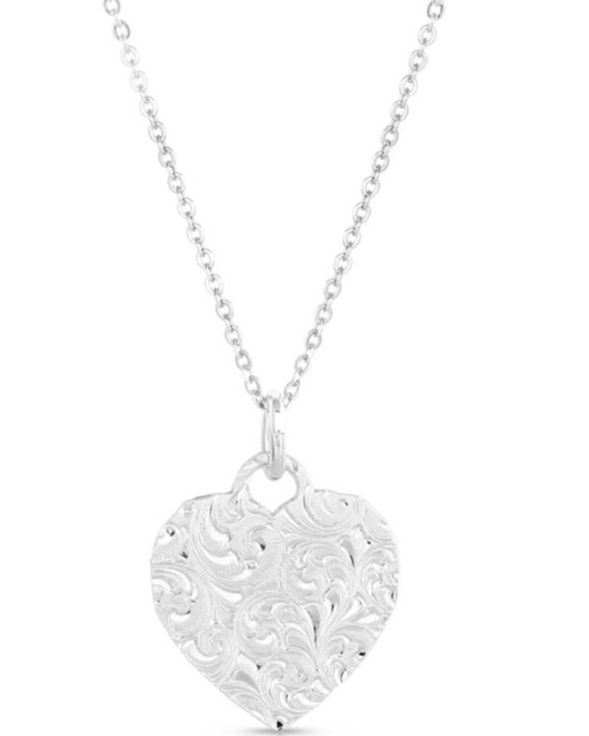 Montana Silversmiths Women's Chiseled Heart Turquoise Necklace