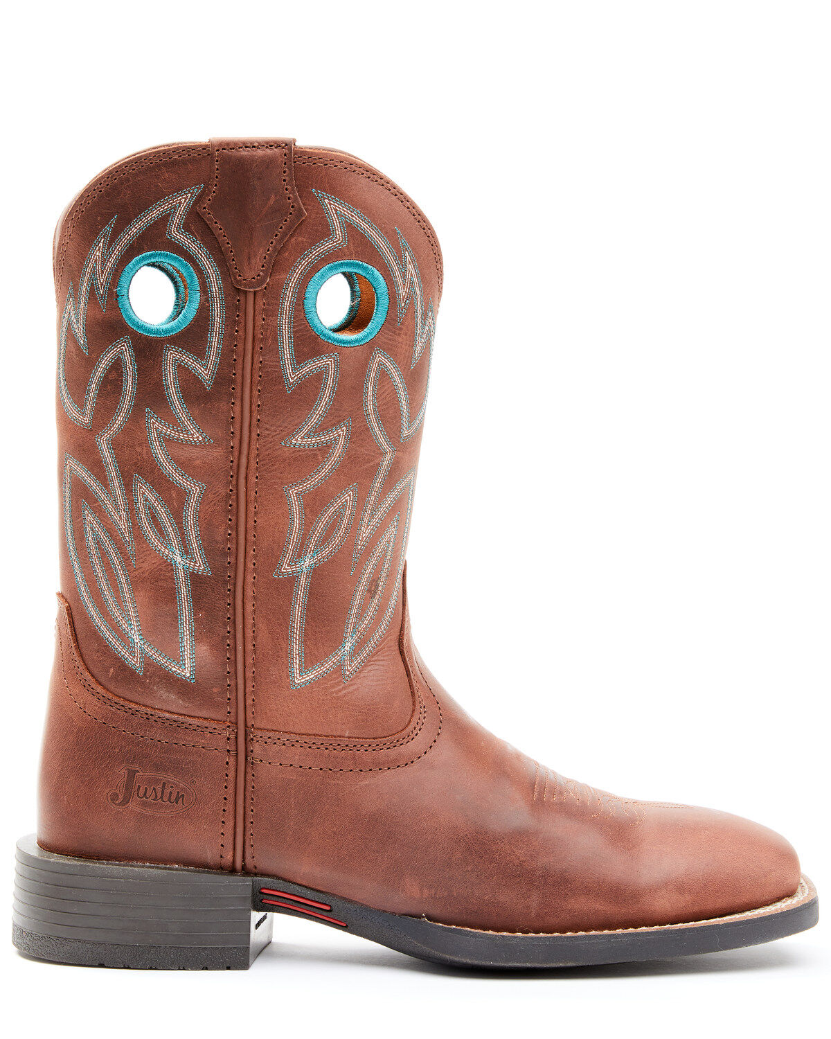 Justin Men's Brandy Bowline Cowhide Leather Western Boot - Broad Square Toe