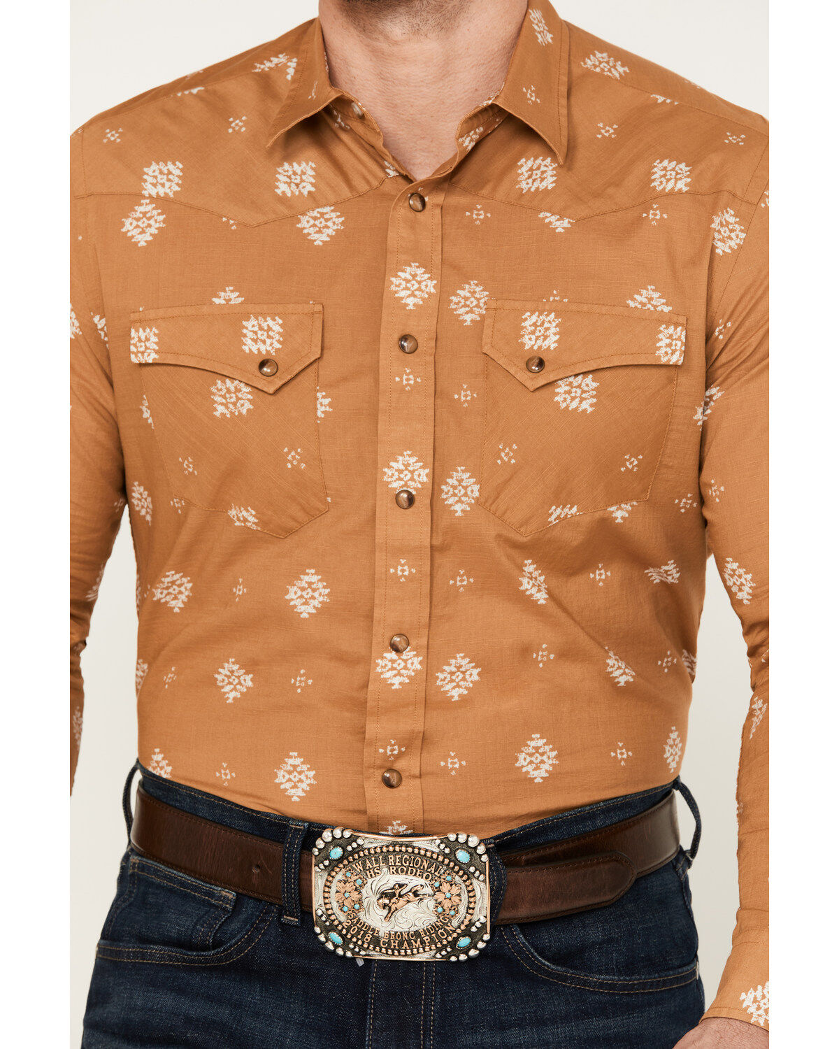 Pendleton Men's Laramie Diamond Print Long Sleeve Western Snap Shirt