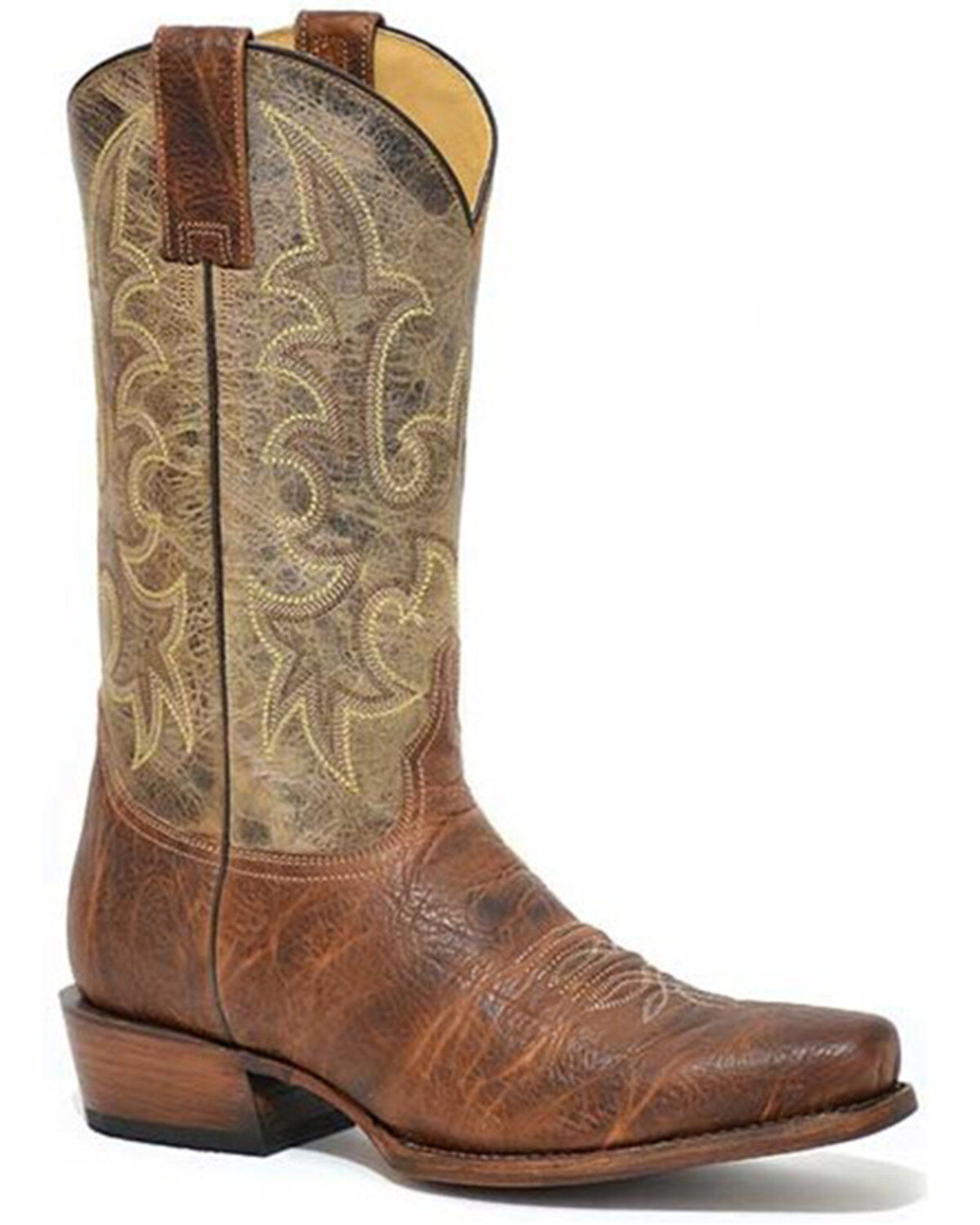 Stetson Men's Obediah Bison Vamp Western Boots - Narrow Square Toe