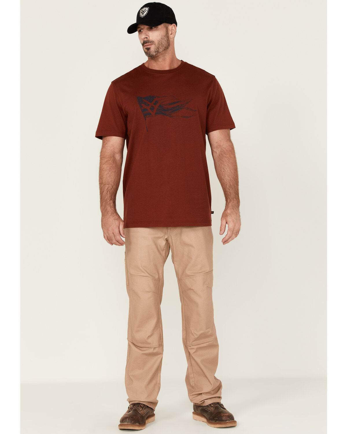 Hawx Men's Flying Flag Graphic Work T-Shirt