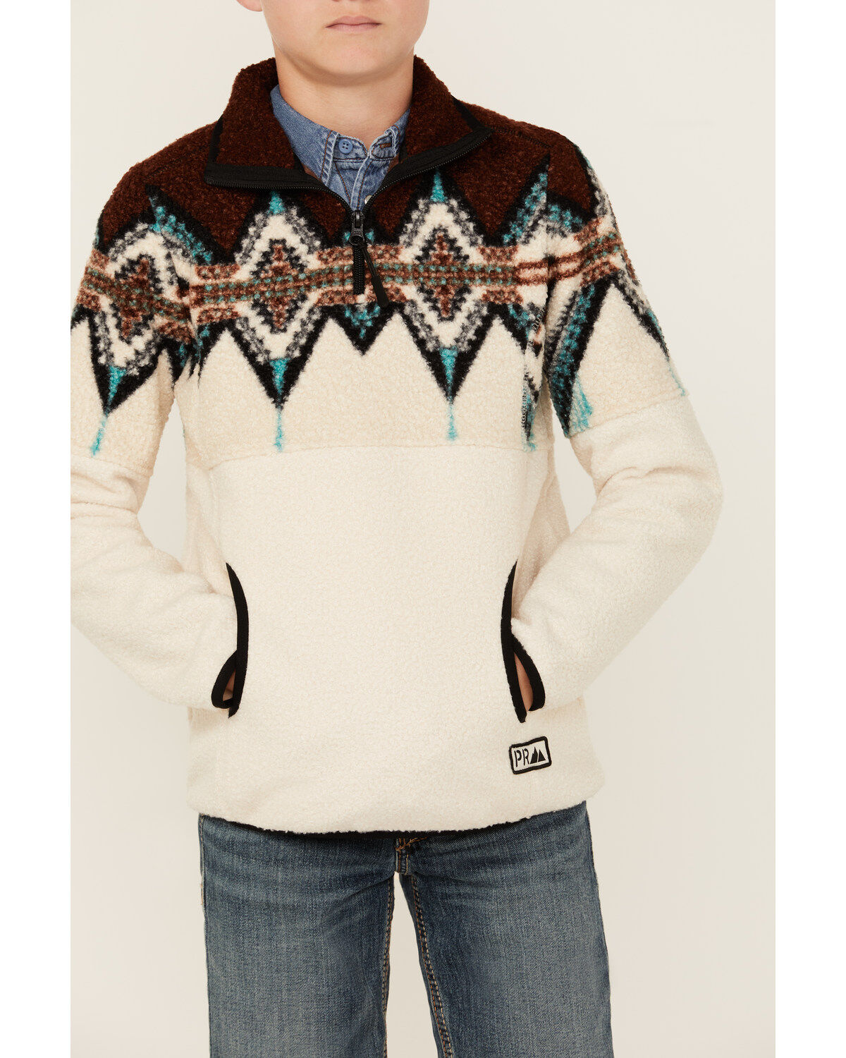 Powder River Outfitters Boys' Southwestern Print Sherpa Pullover