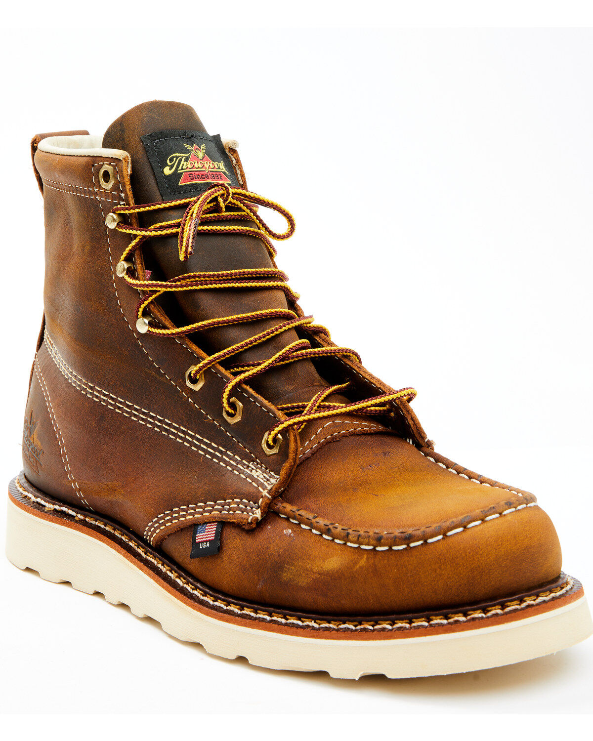Thorogood Men's 6" American Heritage MAXWear USA Wedge Sole Work Boots - Soft Toe