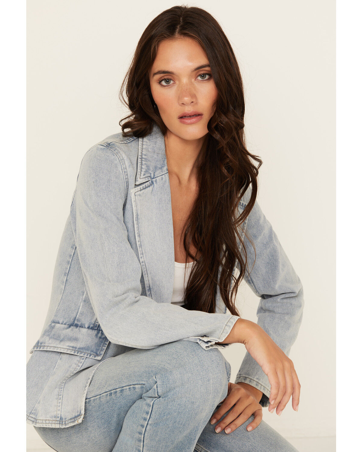 Boom Boom Jeans Women's Light Wash Denim Blazer