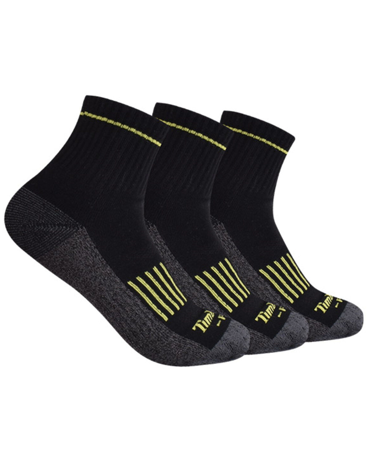 Timberland PRO Men's Rugged Accent 1.2 Cushion Quarter Socks - 3 Piece