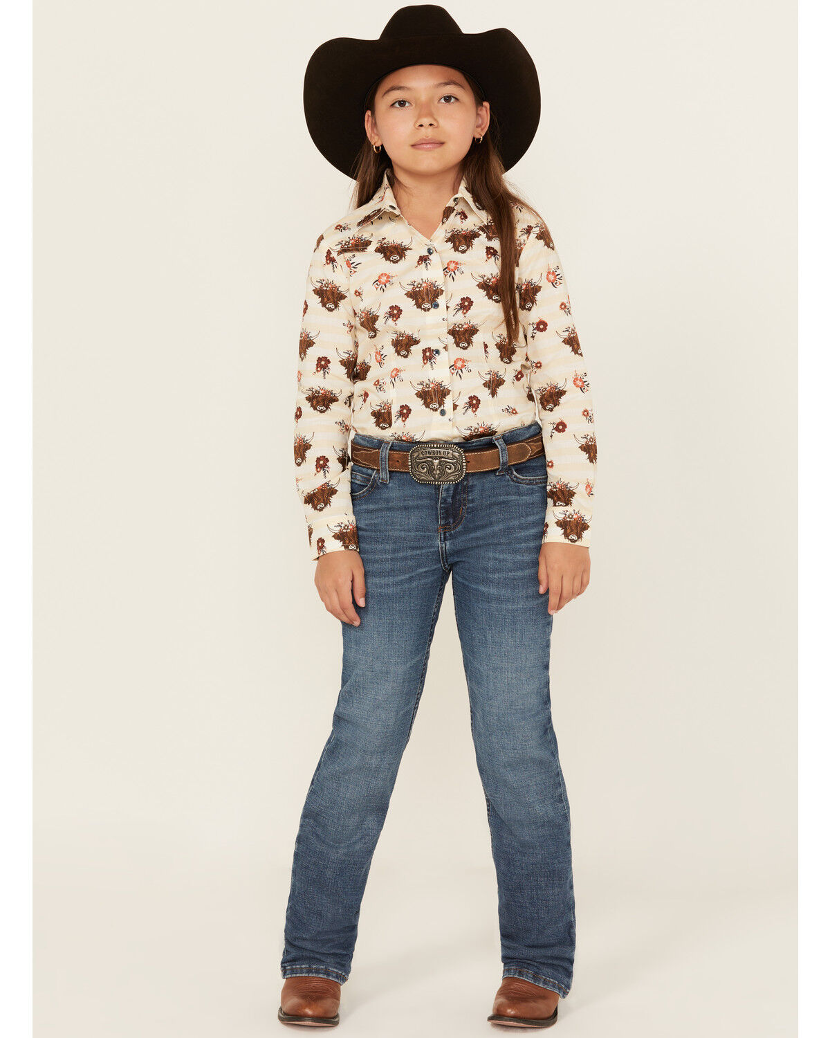 Wrangler Girls' Hanna Dark Wash Bootcut Stretch Denim Jeans