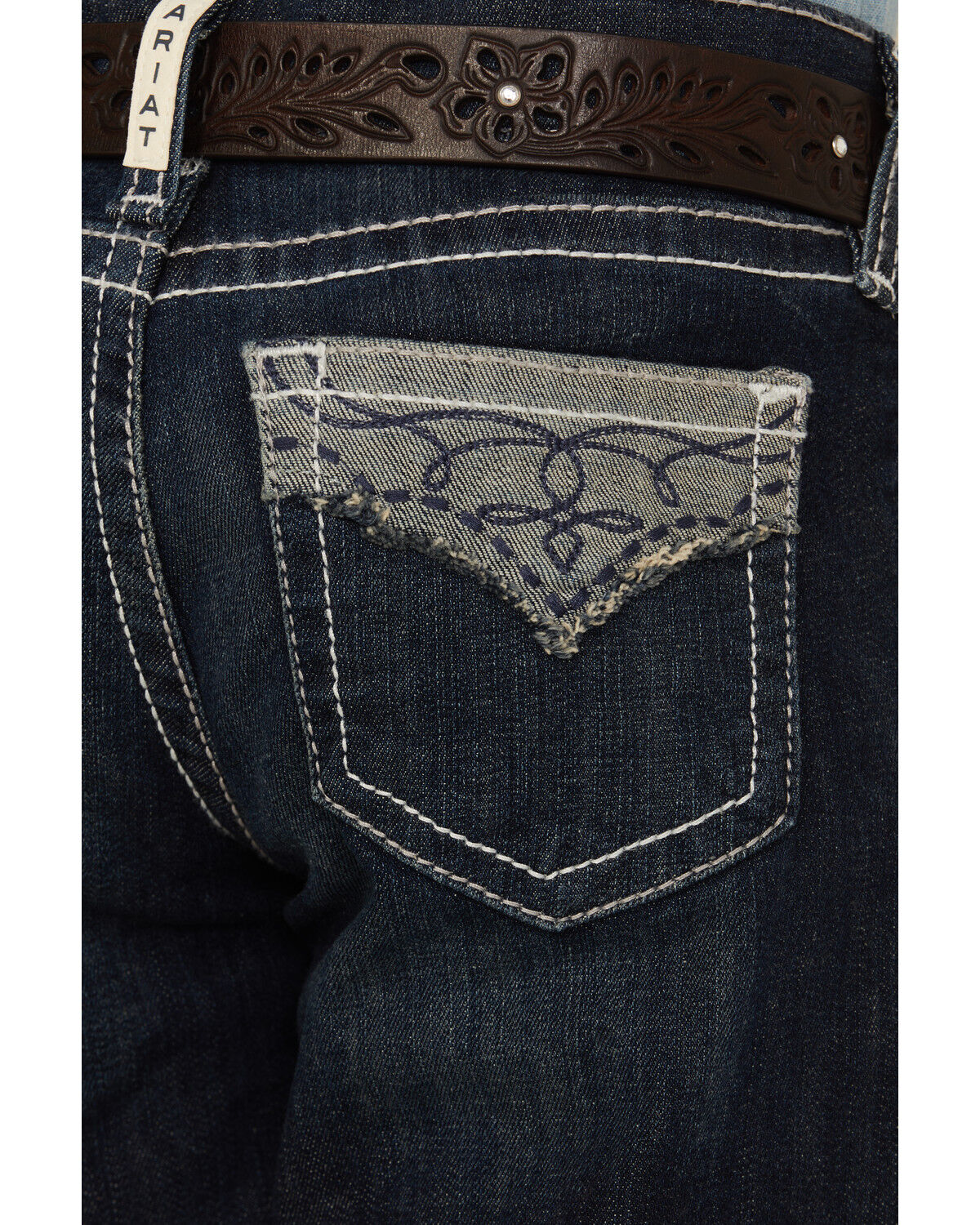 Ariat Girls' Dark Wash Tyra Trouser Stretch Denim Jeans