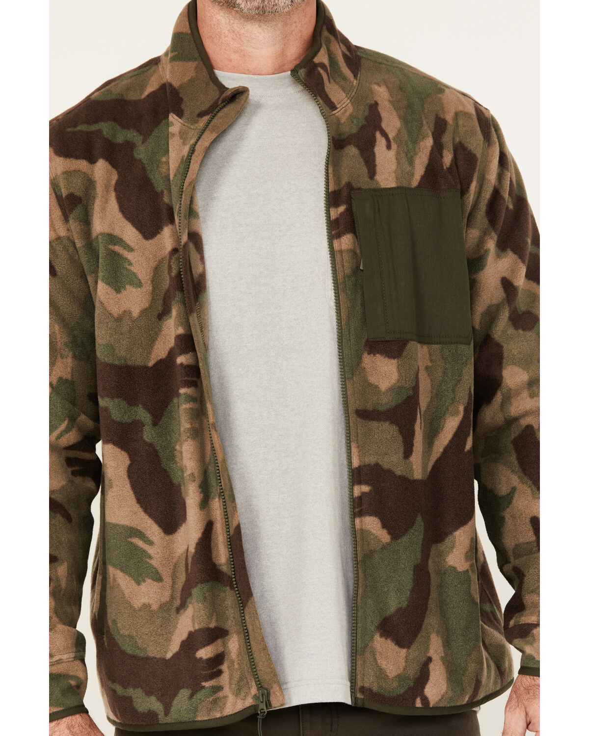 Lucky Brand Workwear Men's Camo Print Polar Fleece Jacket
