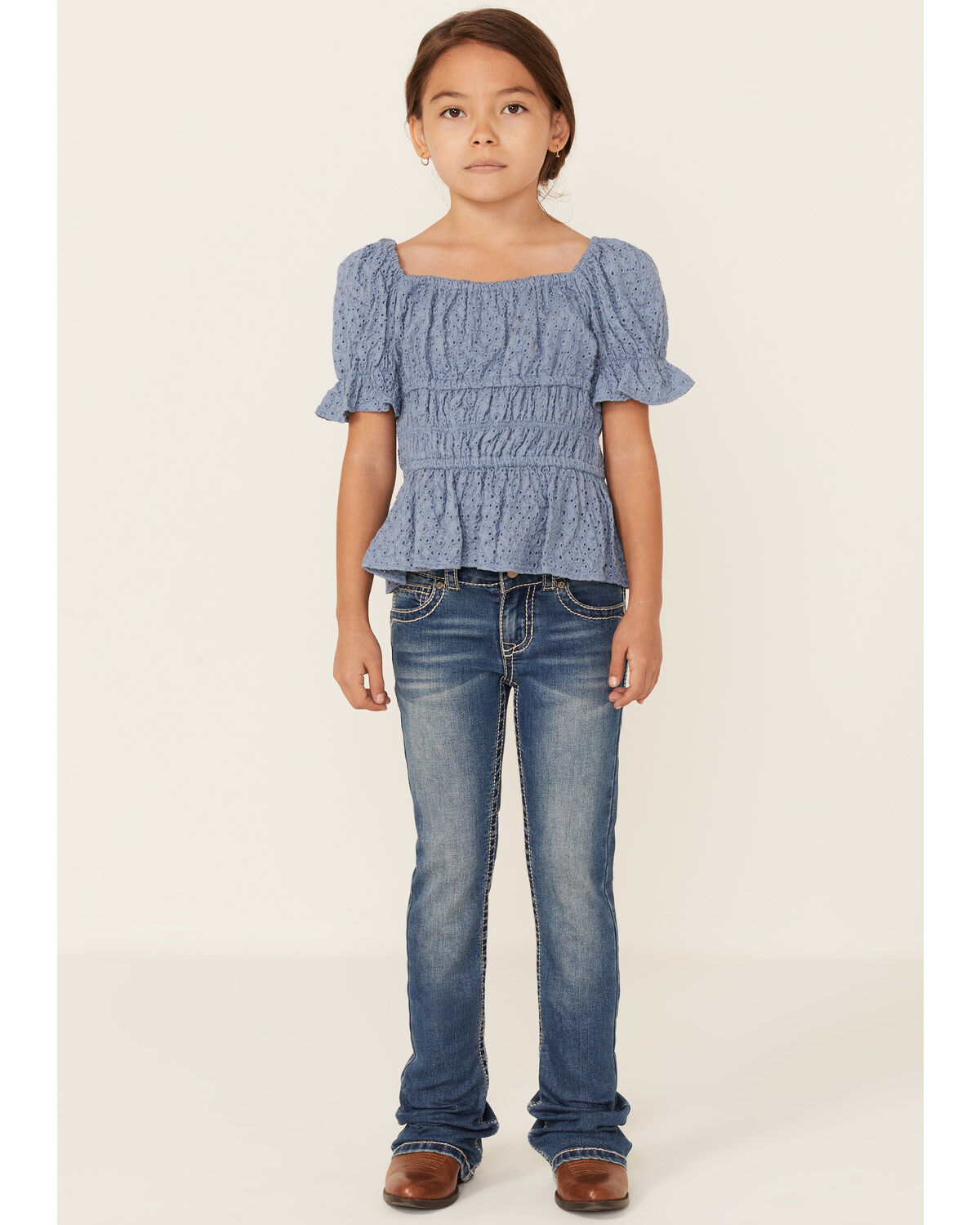 Shyanne Girls' Floral & Swirl Bootcut Jeans