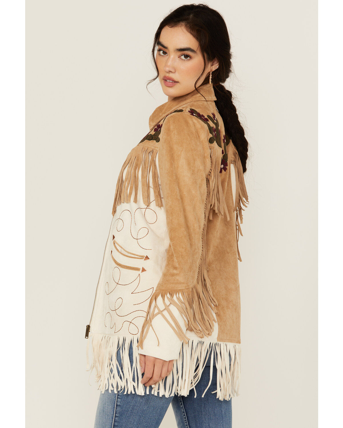 Powder River Outfitters Women's Faux Suede Fringe Jacket