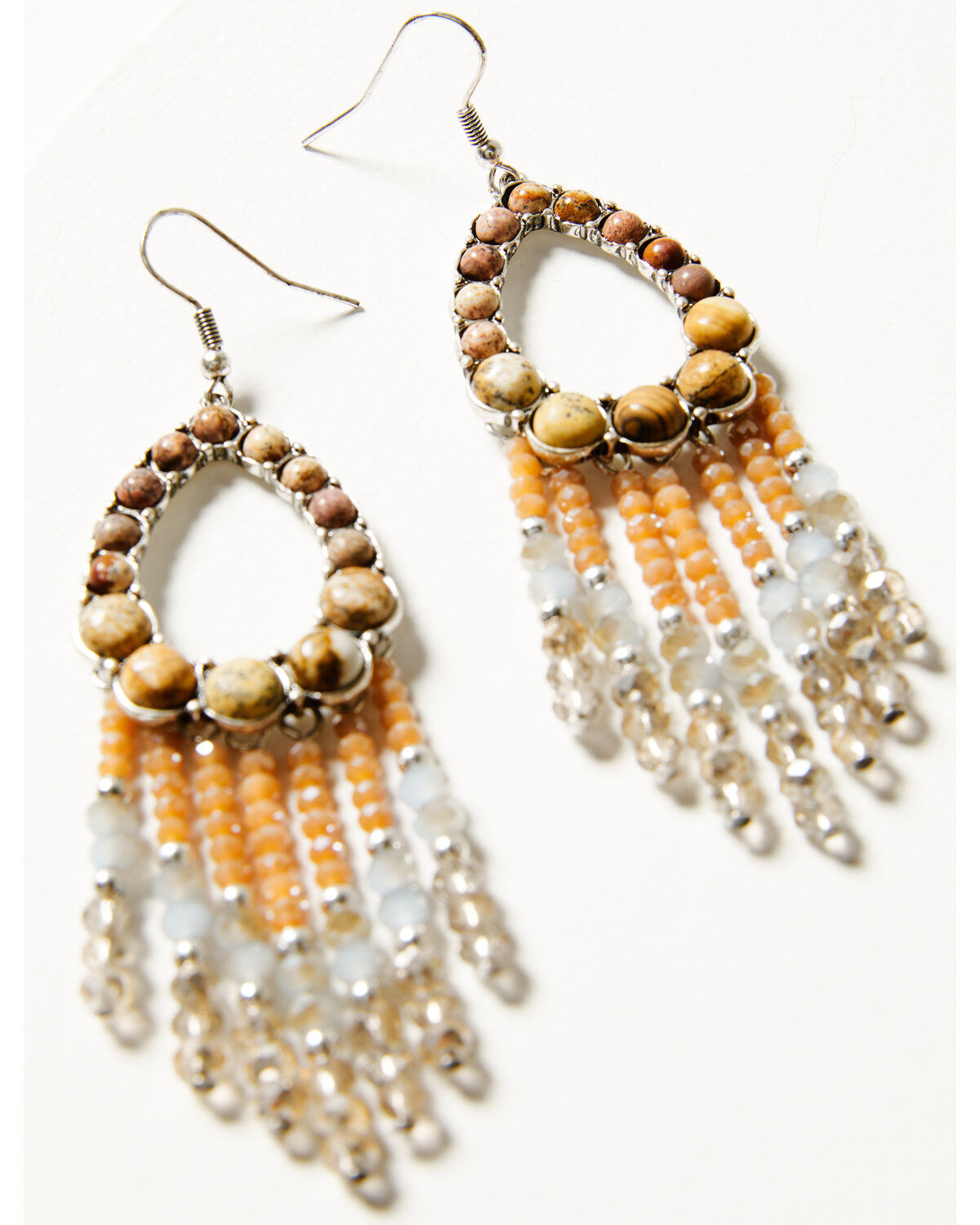 Shyanne Women's Champagne Chateau Jasper Fringe Earrings