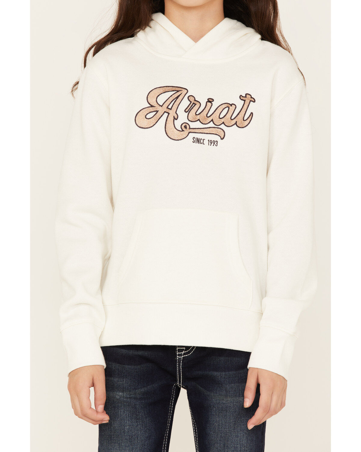 Ariat Girls' Boot Barn Exclusive Metallic Embroidered Logo Hoodie