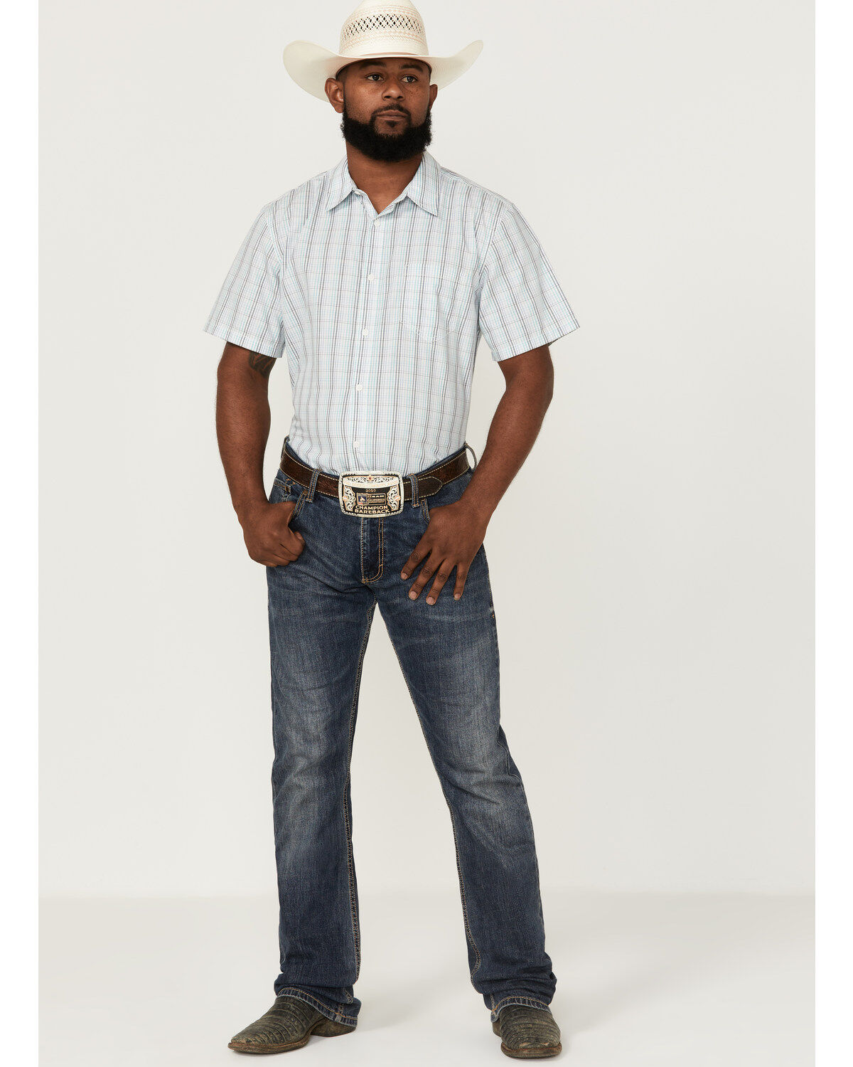 Gibson Men's Big Sky Plaid Short Sleeve Button Down Western Shirt