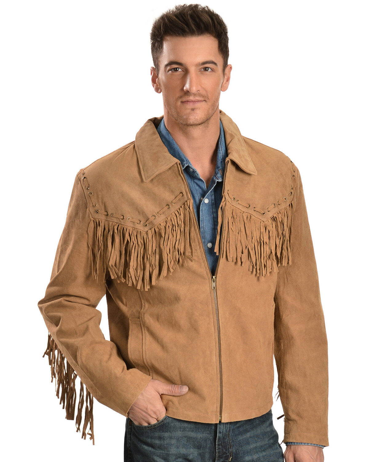 Scully Men's Boar Suede Fringe Jacket
