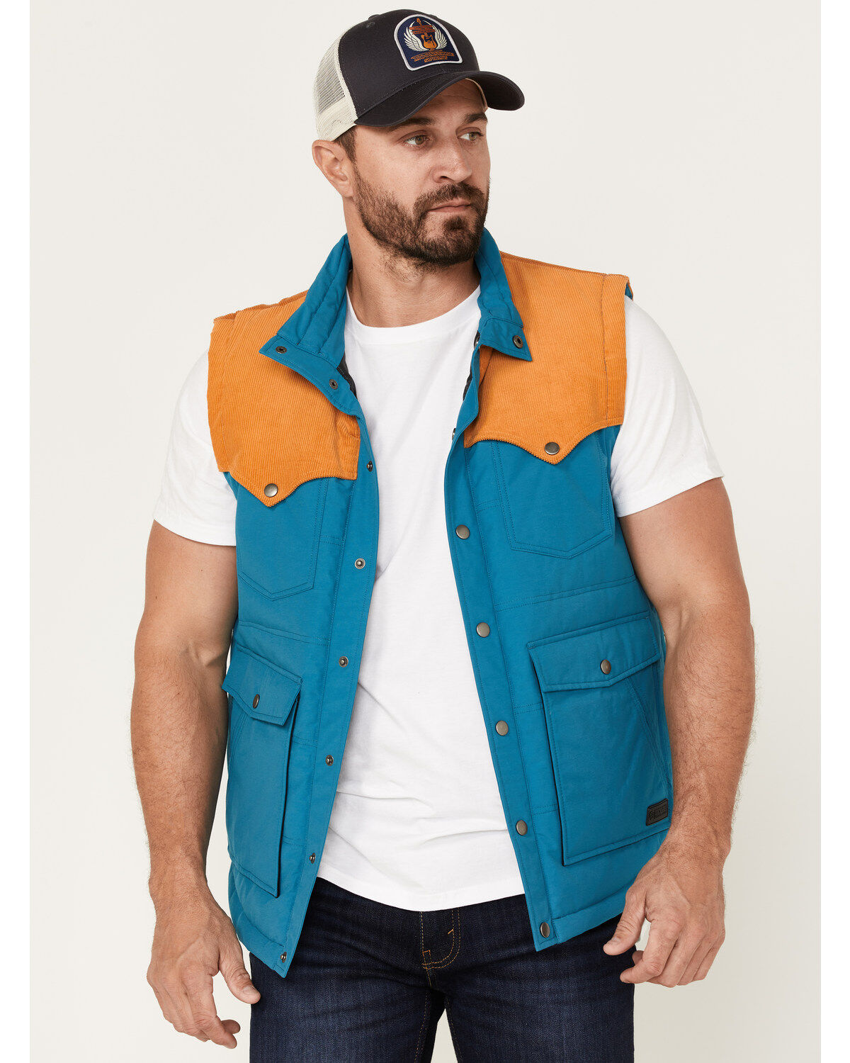 Rock & Roll Denim Men's Vintage 46 Color Block Vest