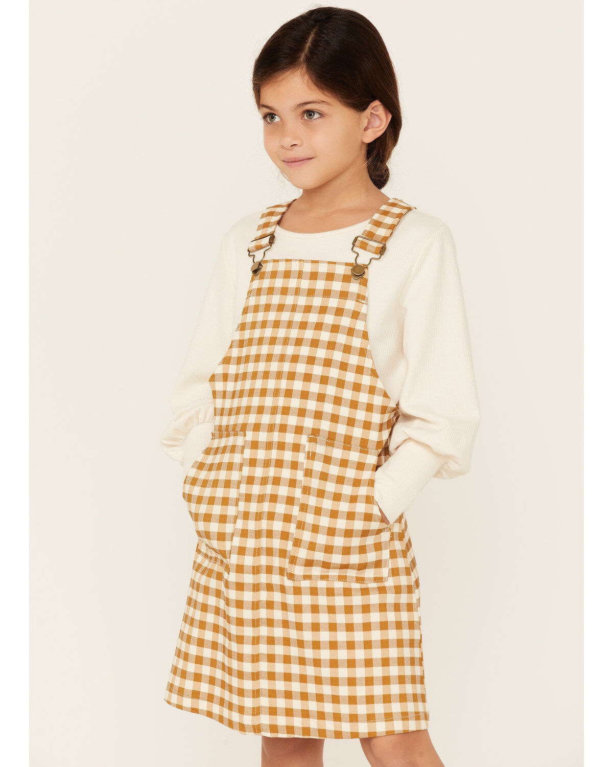Hayden Girls' Checkered Overall Mini Dress