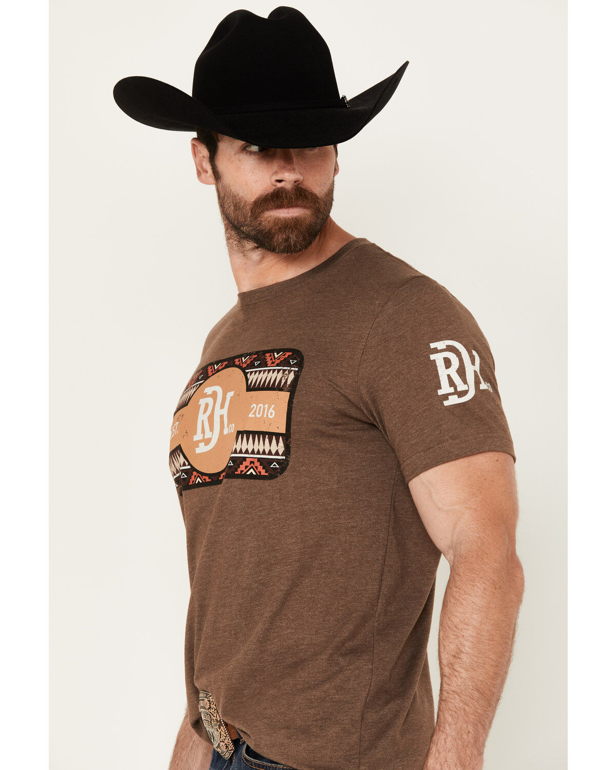 Red Dirt Hat Men's Copper Southwestern Print Logo Short Sleeve Graphic T-Shirt