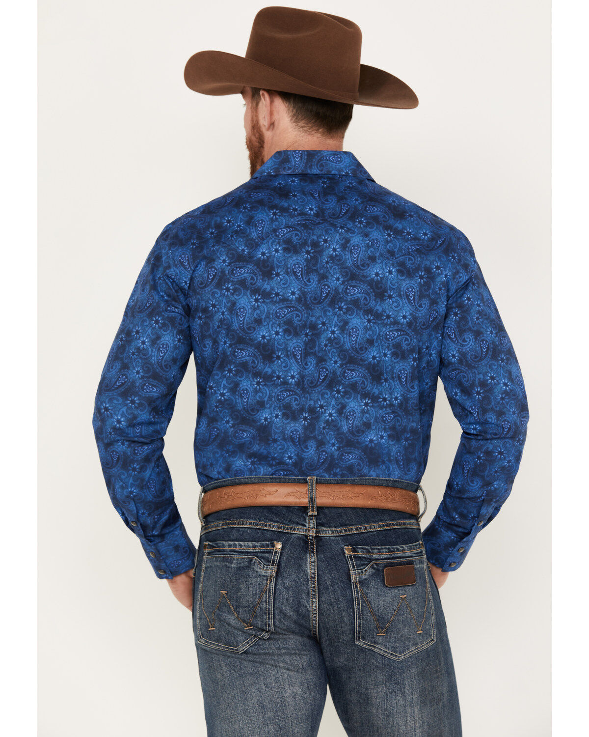 Rock & Roll Denim Men's V46 Paisley Print Long Sleeve Snap Western Shirt