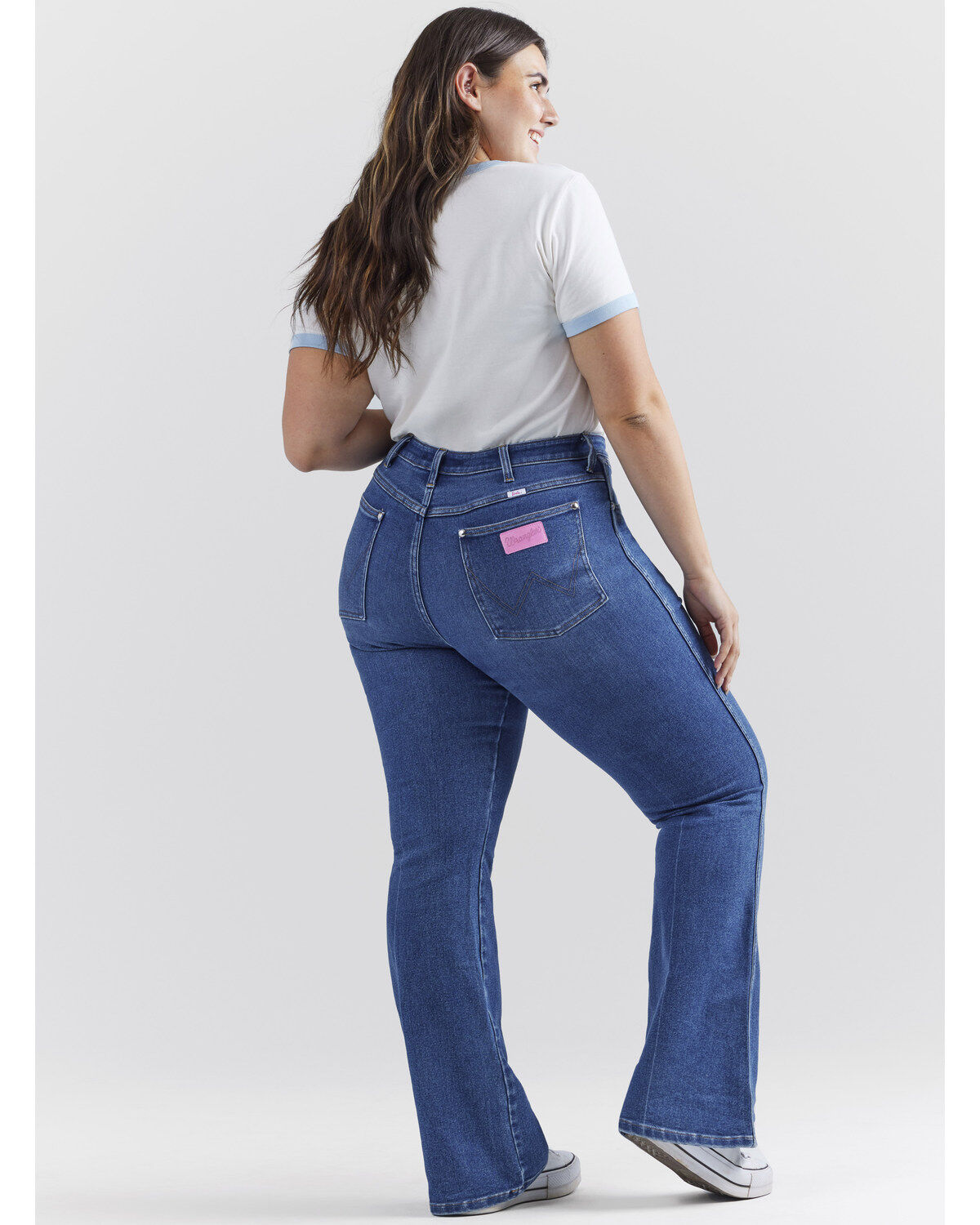 Wrangler® X Barbie® Women's Denim Daydreams Slim Ringer Tee