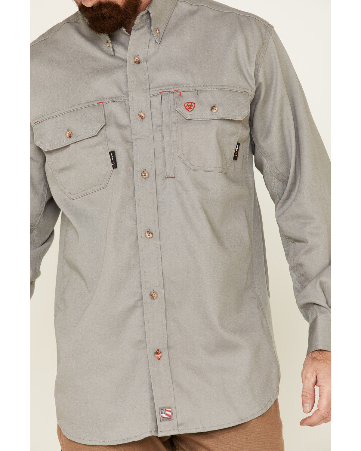 Ariat Men's FR Long Sleeve Button Down Work Shirt - Big and Tall