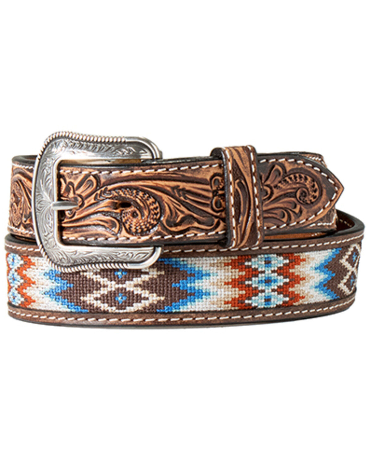 M & F Western Men's Southwestern Embroidered Belt