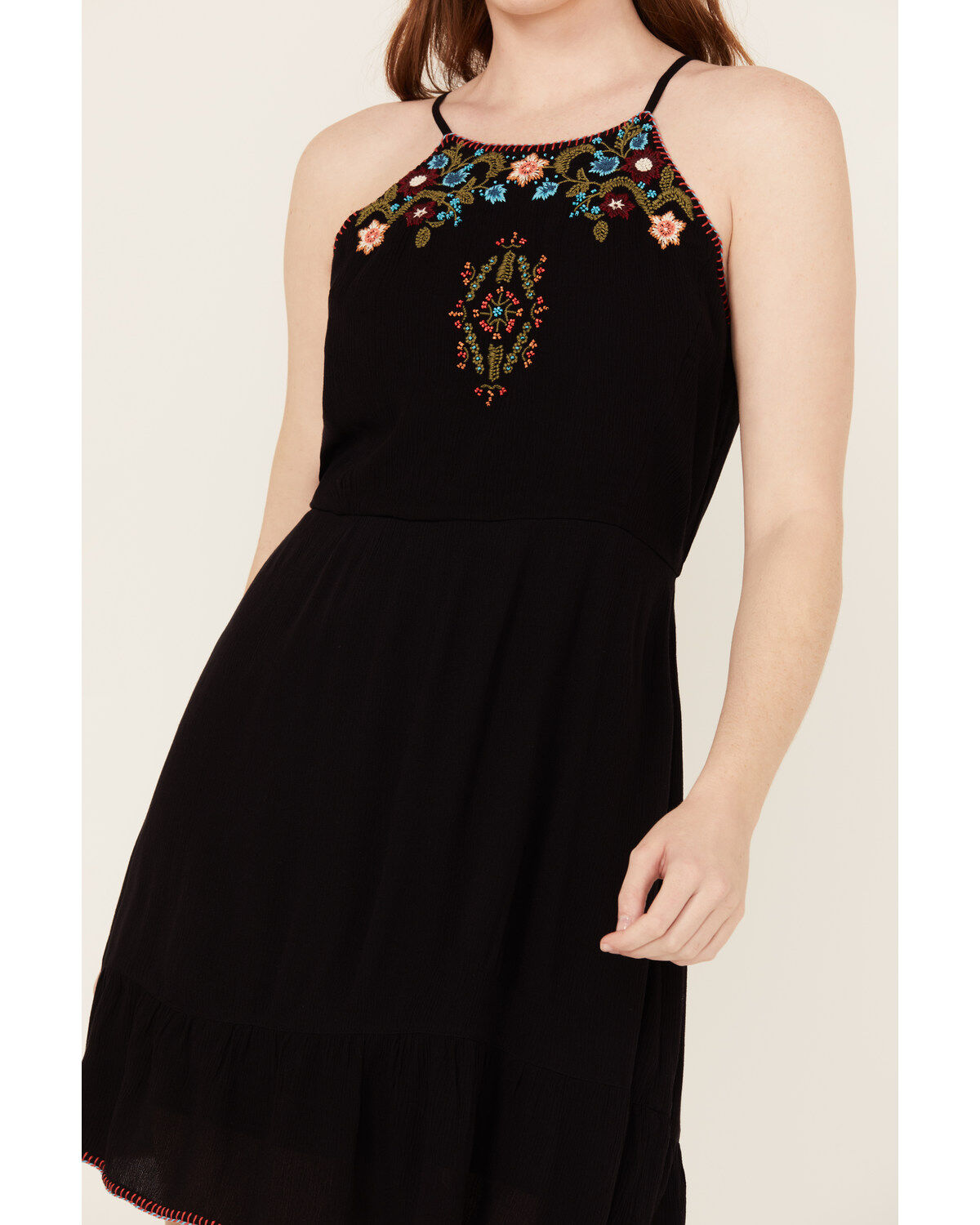 Idyllwind Women's Wolfeboro Embroidered And Beaded Halter Mini Dress