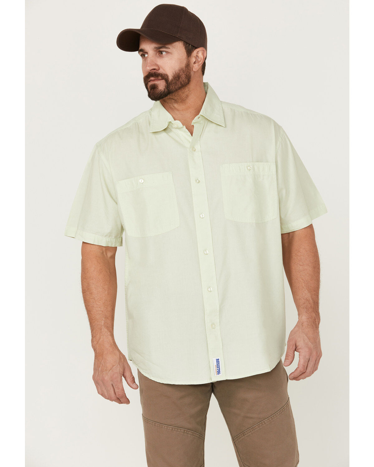 Resistol Men's Solid Short Sleeve Button-Down Western Shirt