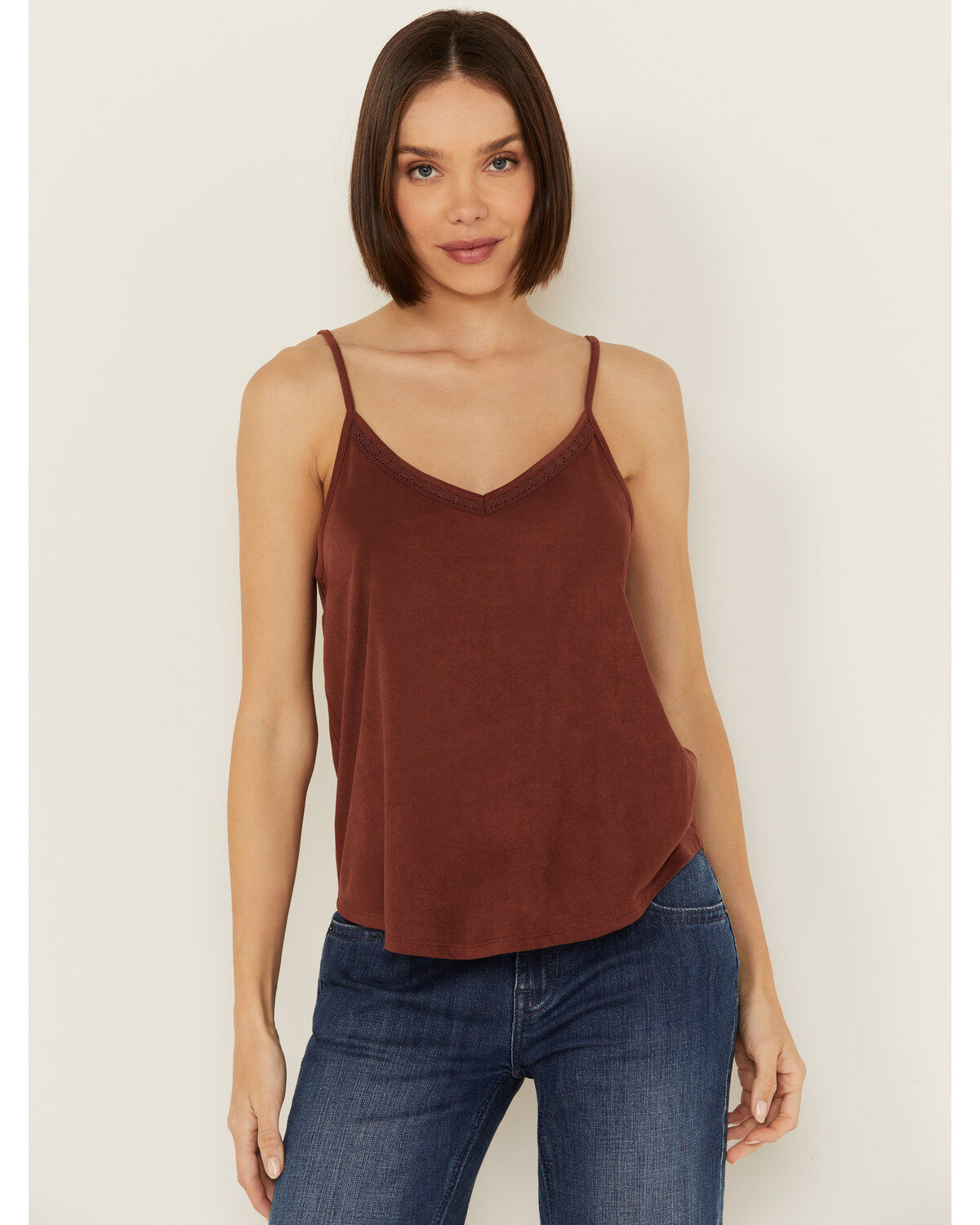 Shyanne Women's Crochet Trim Faux Suede Cami