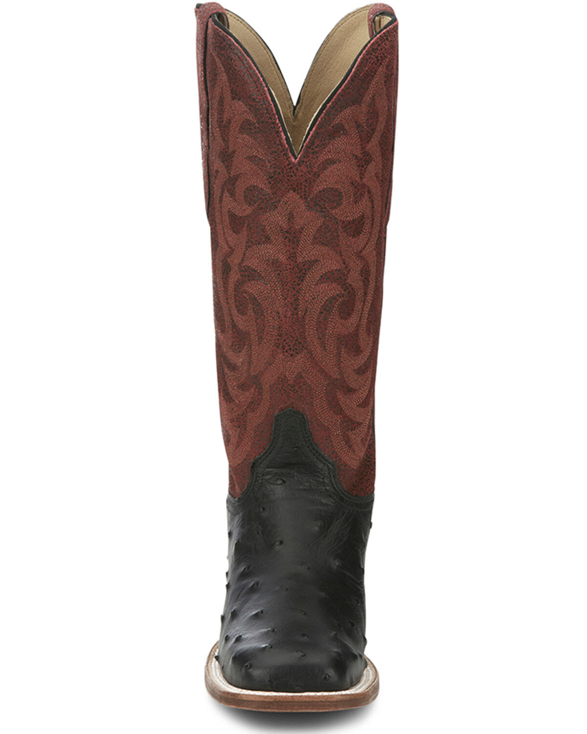 Justin Women's Exotic Full Quill Ostrich Western Boots - Broad Square Toe