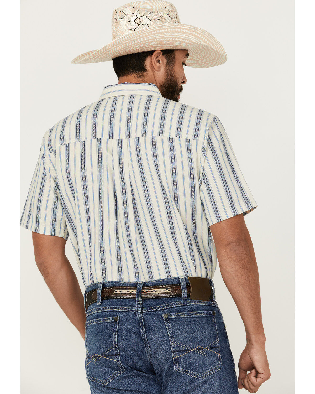 Cody James Men's Gunsmoke Dobby Striped Button-Down Short Sleeve Western Shirt
