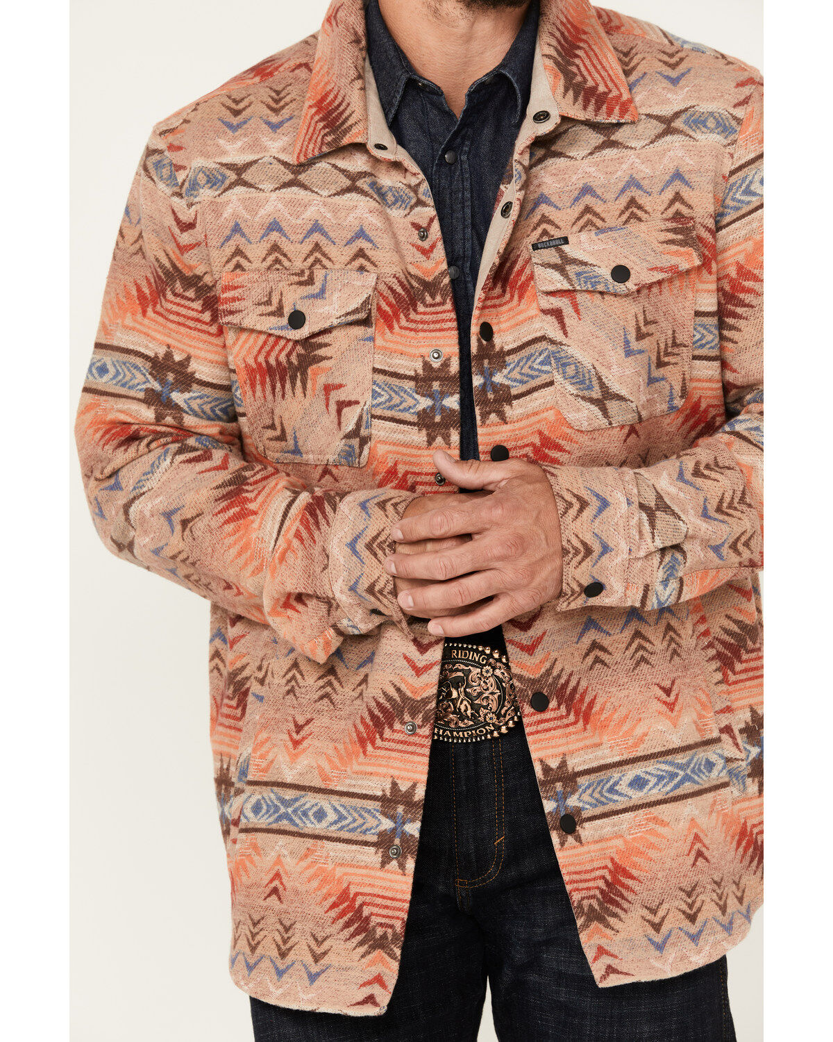 Rock & Roll Denim Men's Southwestern Snap Shirt Jacket