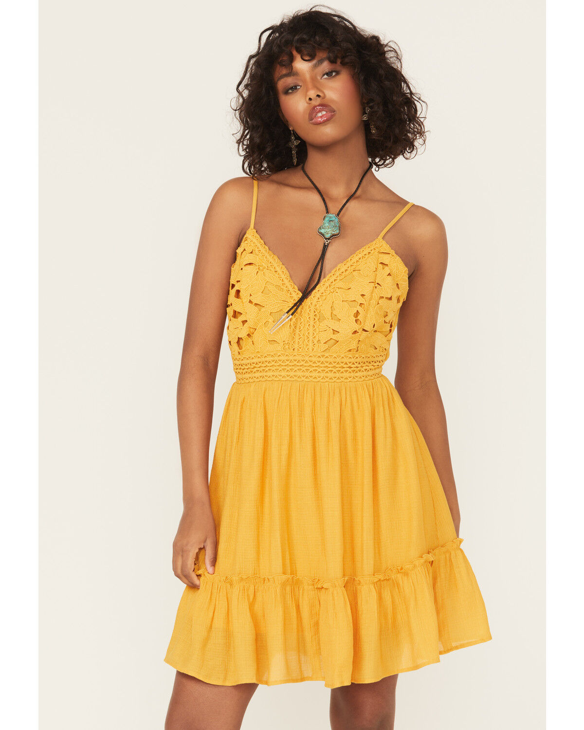 Shyanne Women's Bustier Tie Back Lace Mini Dress