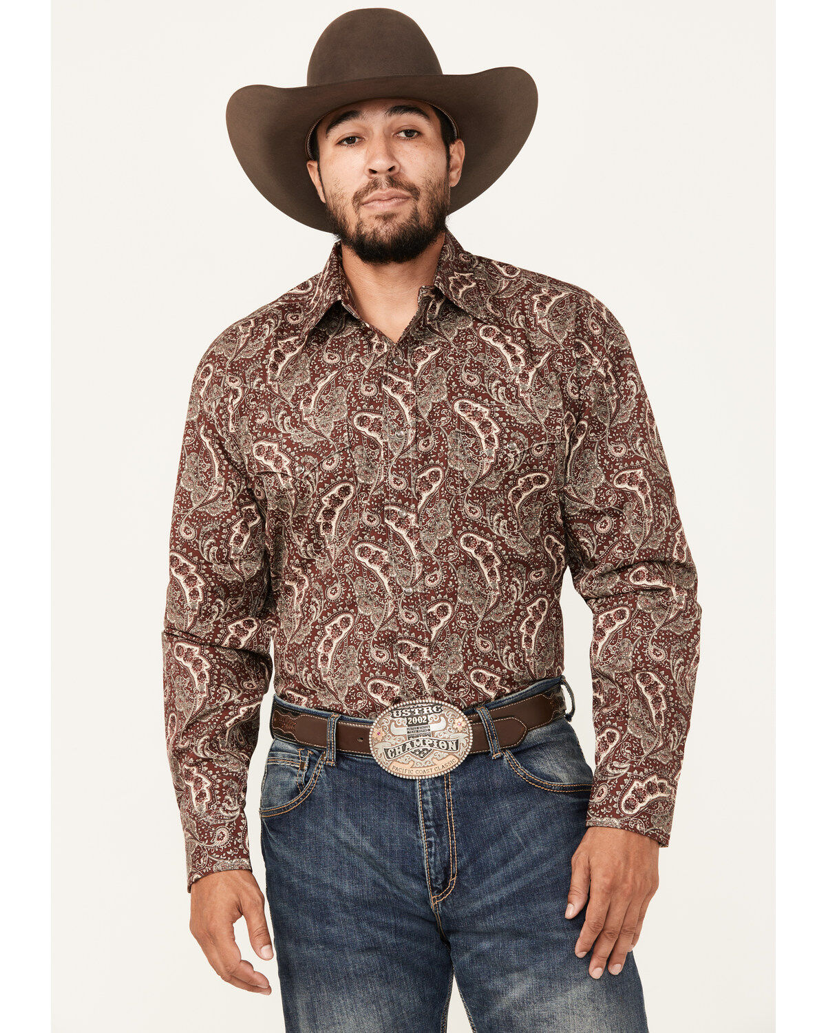 Stetson Men's Paisley Print Long Sleeve Snap Western Shirt