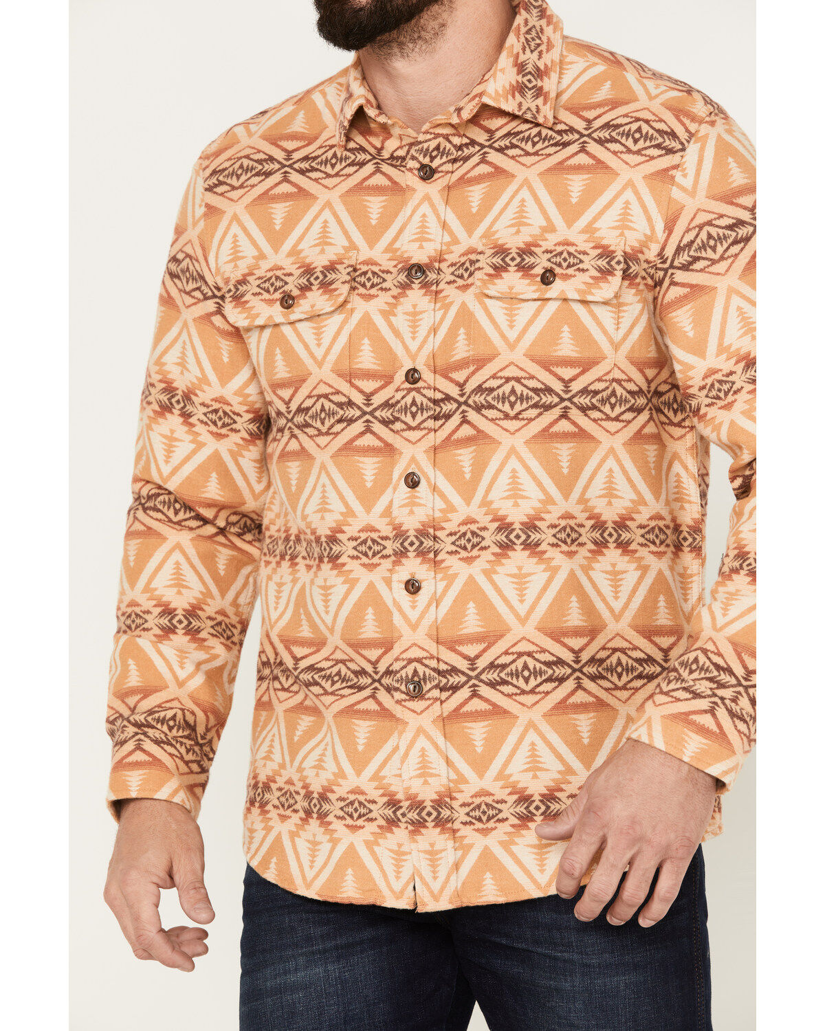 Pendleton Men's Beach Shack Print Long Sleeve Button-Down Western Shirt