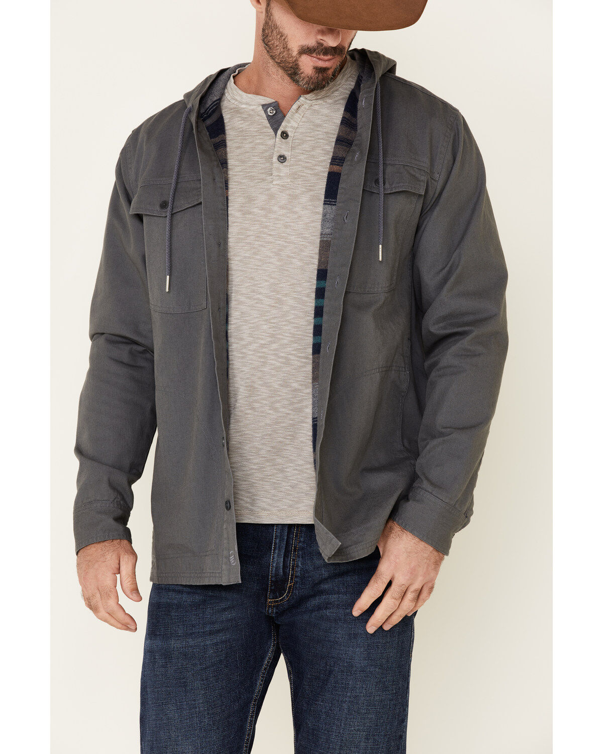 United By Blue Men's Flannel Lined Hooded Anchor Chore Coat