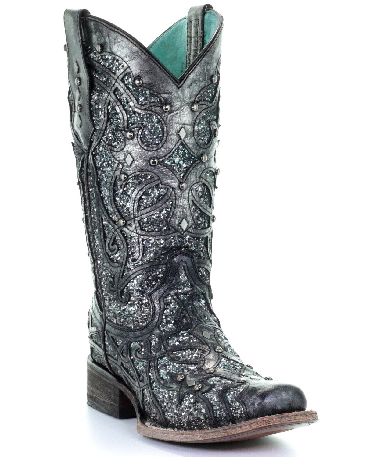 Corral Women's Glitter Inlay Western Boots - Square Toe